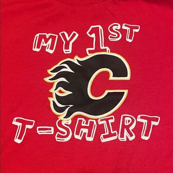 NHL Flames Infant Red Tee with Logo and Text - Picture 5 of 8
